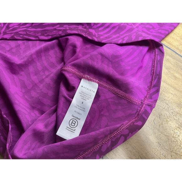 Athleta Racer Bank Tank Athletic Top Purple Pink Animal Print Size Small - Picture 7 of 10